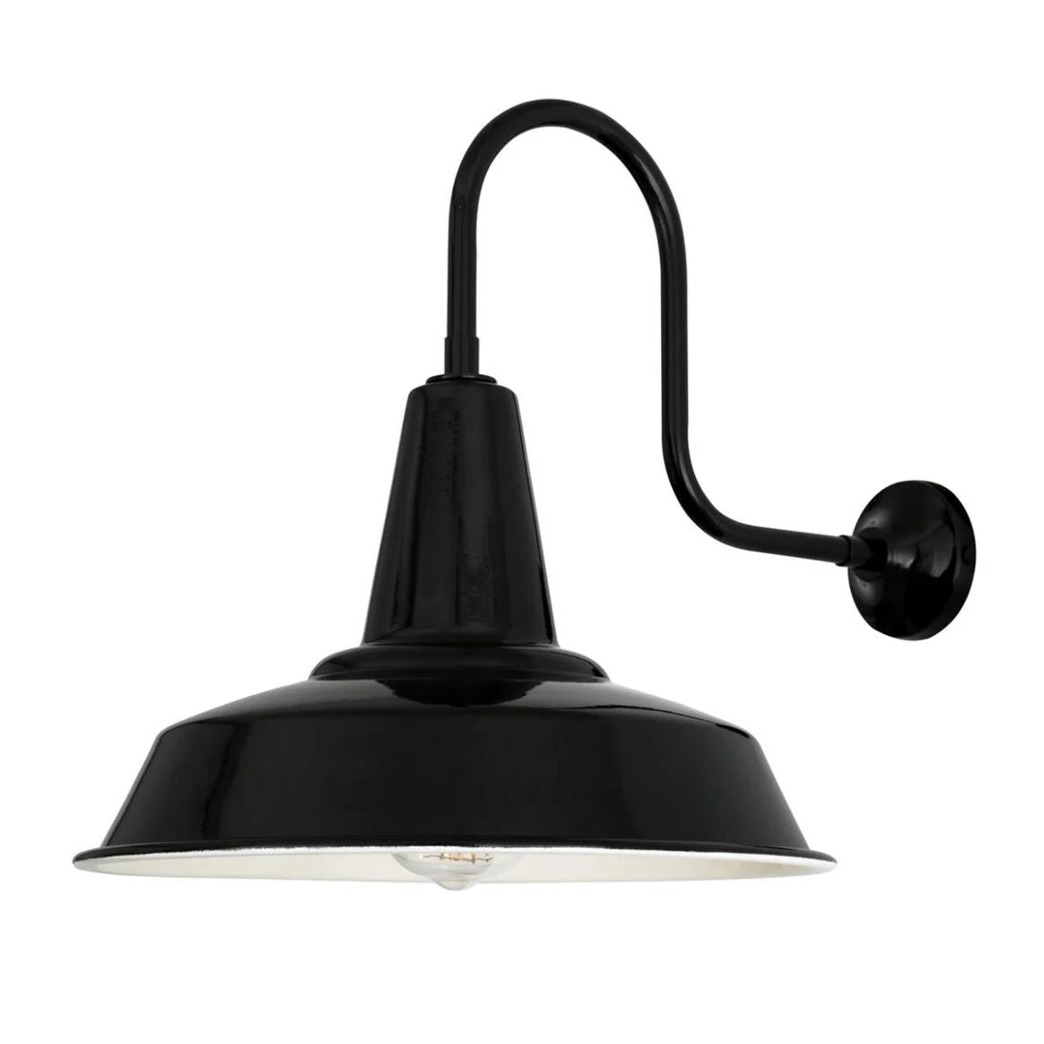 Hex Industrial Factory Swan Neck Wall Light 30.5cm