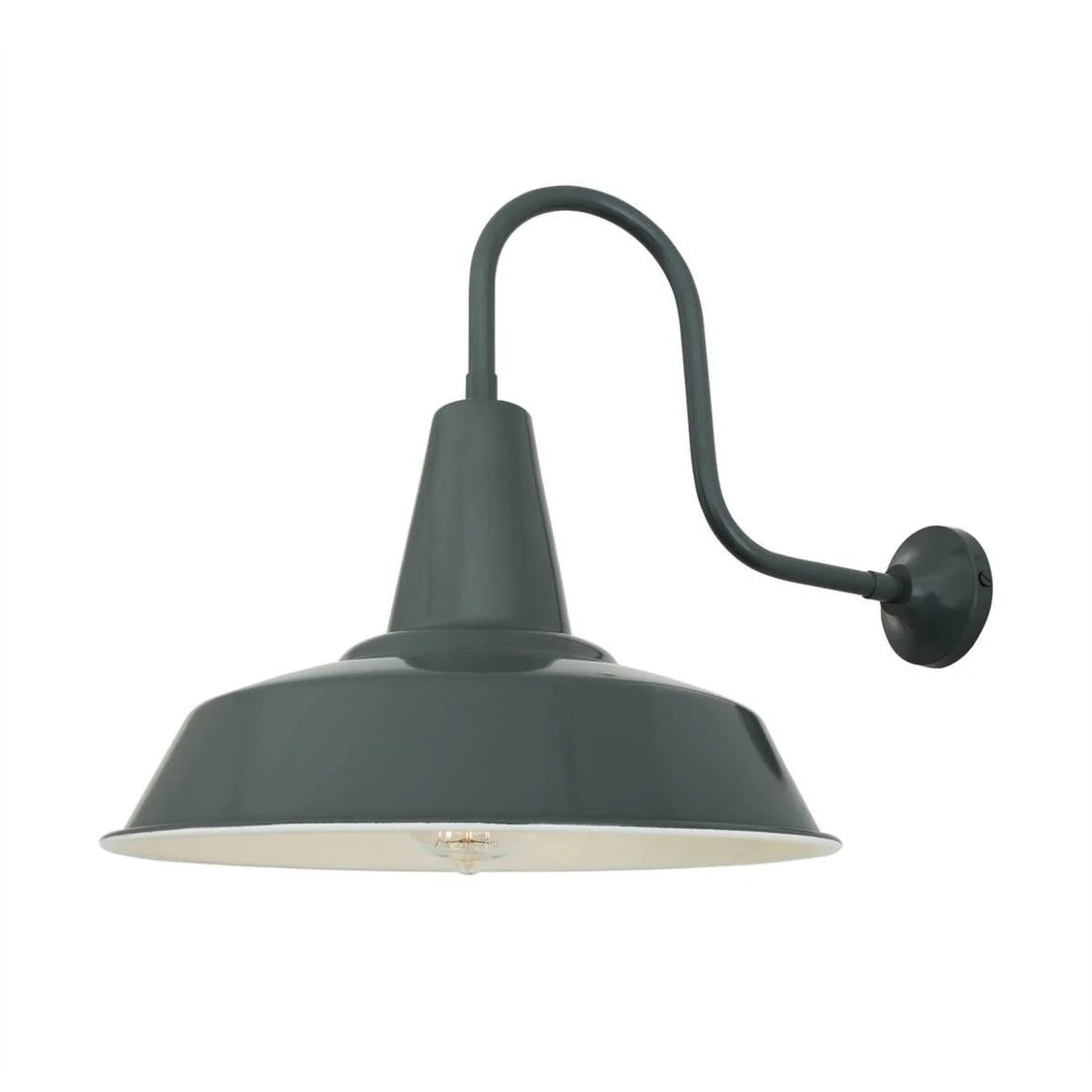 Hex Industrial Factory Swan Neck Wall Light 30.5cm