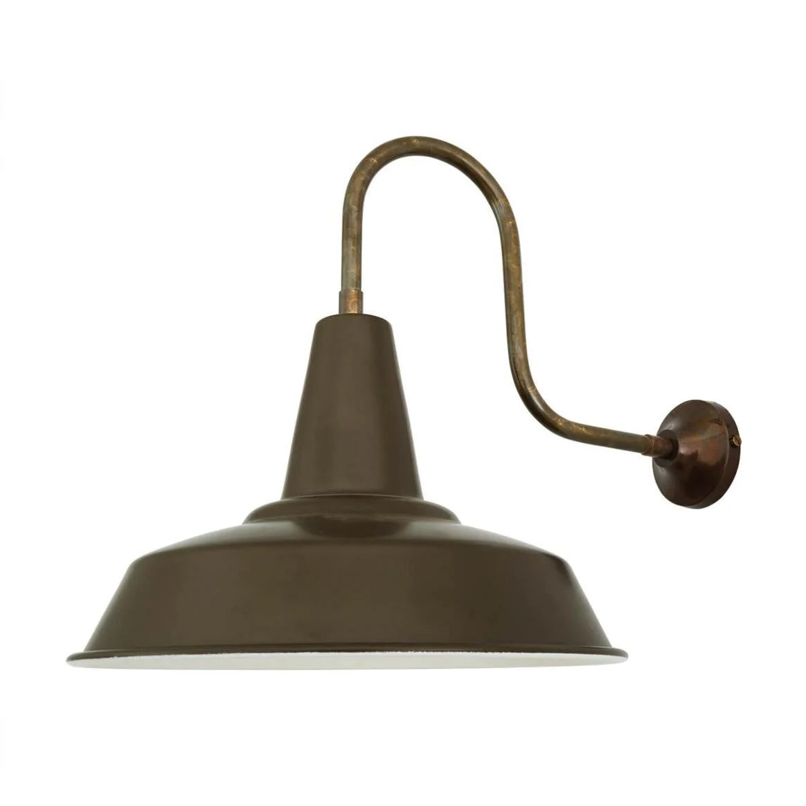 Hex Industrial Factory Swan Neck Wall Light 30.5cm