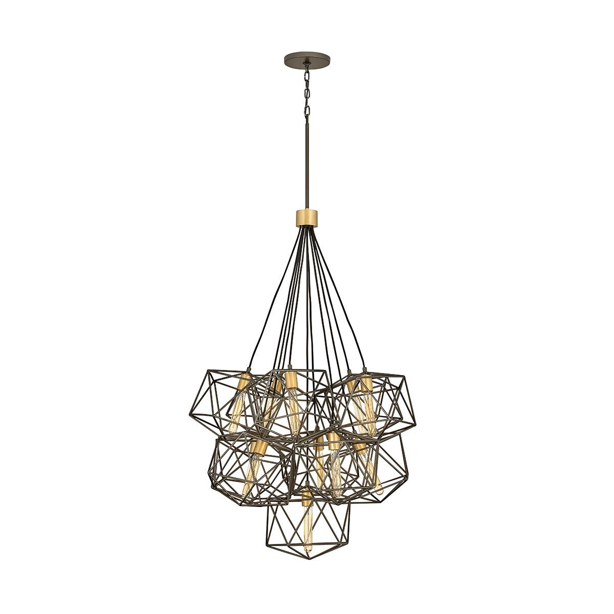 Astrid Light Pendant Cluster in Matte Bronze and Deluxe Gold
