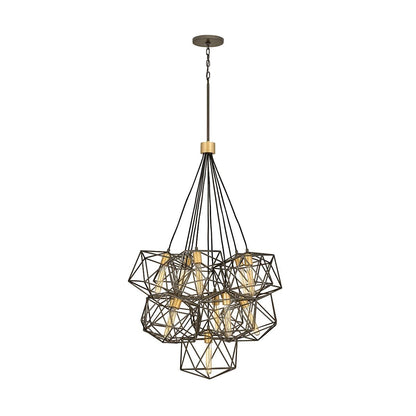 Astrid Light Pendant Cluster in Matte Bronze and Deluxe Gold