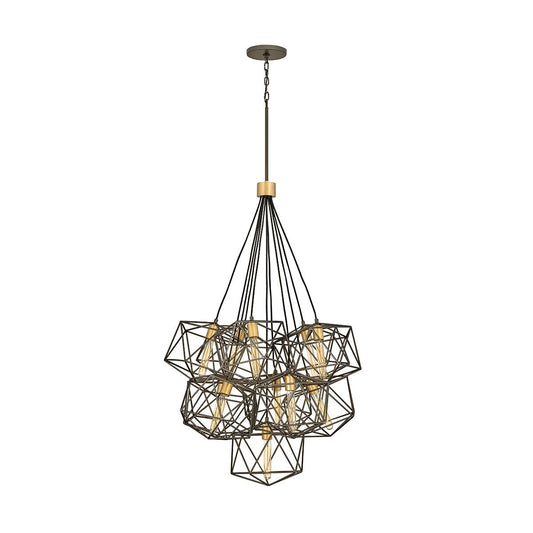Astrid Light Pendant Cluster in Matte Bronze and Deluxe Gold