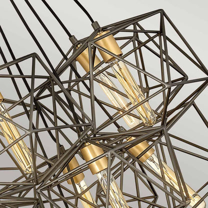 Astrid Light Pendant Cluster in Matte Bronze and Deluxe Gold