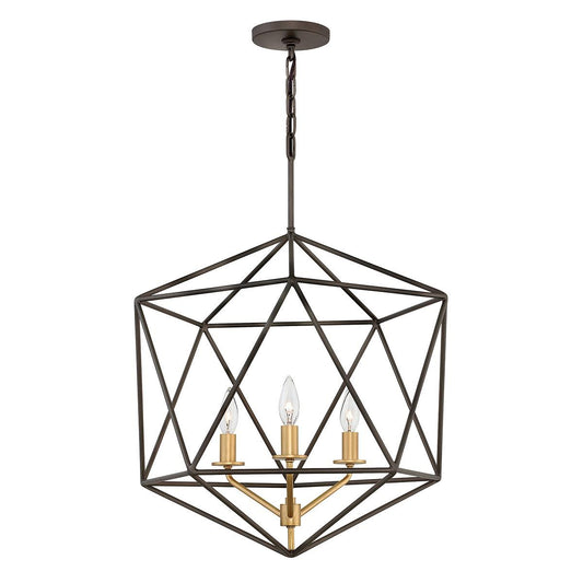 Astrid Light Pendant Chandelier in Matte Bronze and Deluxe Gold