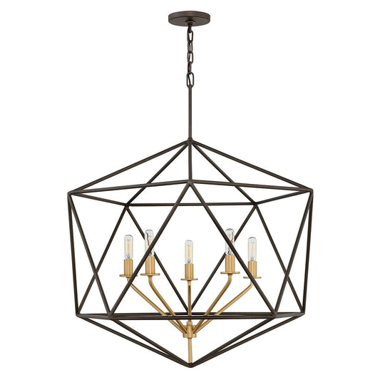 Astrid Light Pendant Chandelier in Matte Bronze and Deluxe Gold