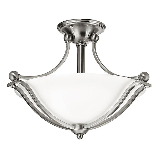 Bolla Light Semi-Flush in Brushed Nickel
