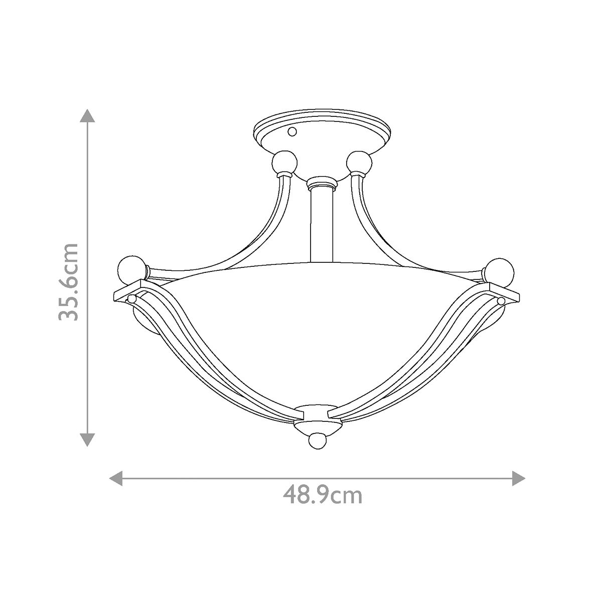 Bolla Light Semi-Flush in Brushed Nickel
