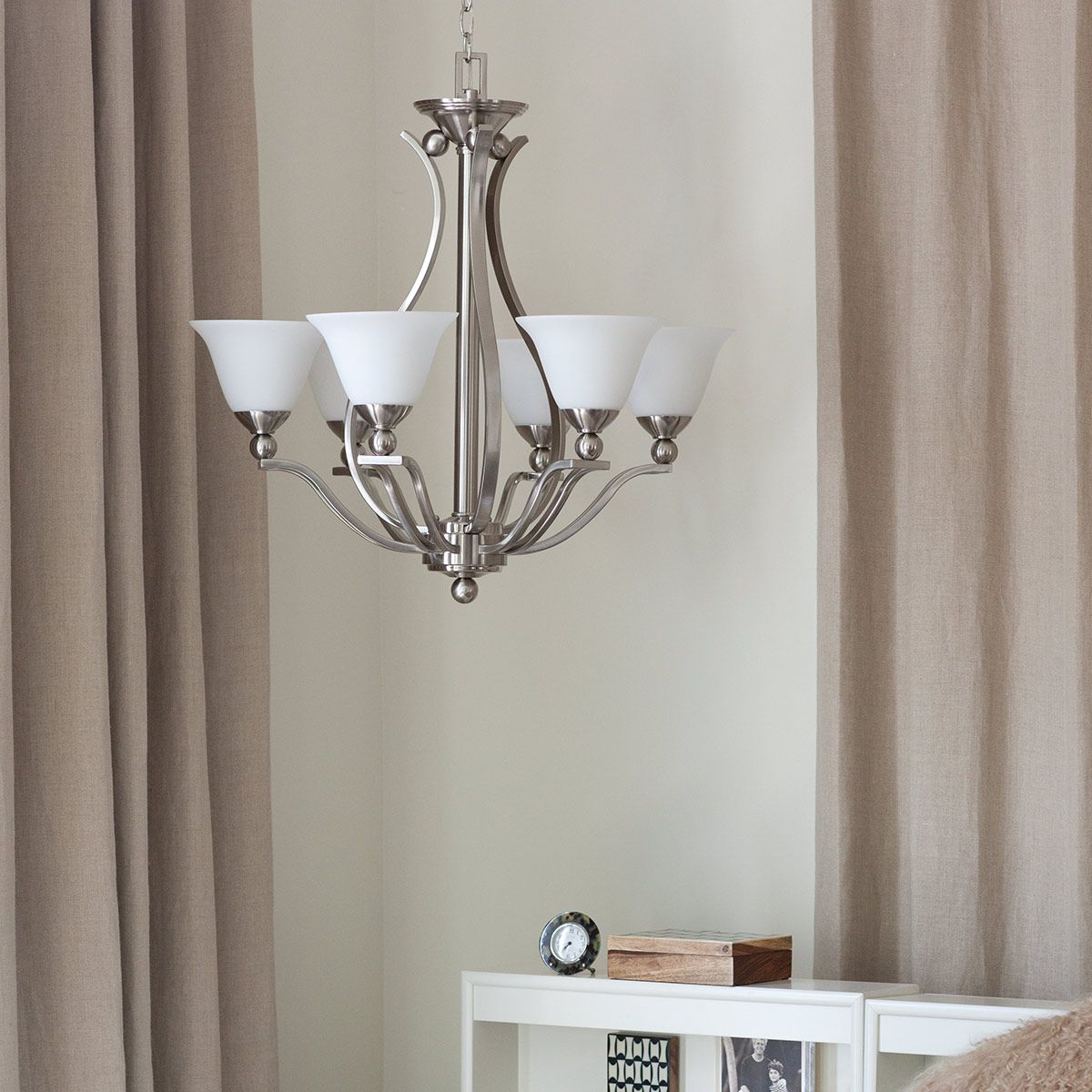 Bolla Light Chandelier in Brushed Nickel