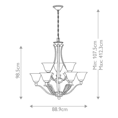 Bolla Light Chandelier in Brushed Nickel