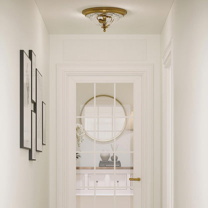 Cambridge Light Flush in Burnished Brass