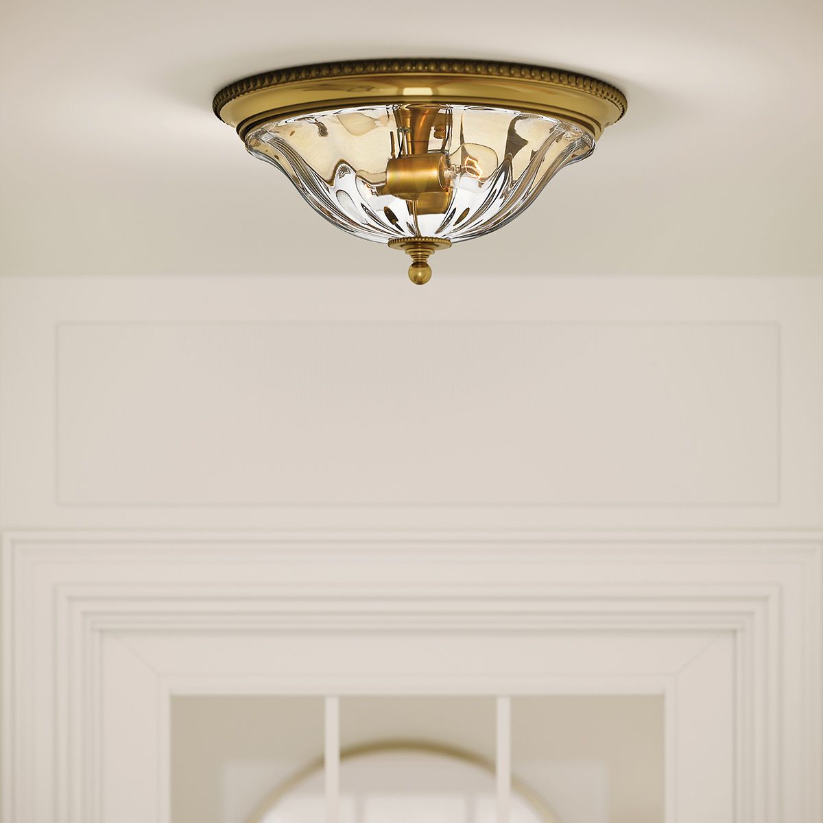 Cambridge Light Flush in Burnished Brass