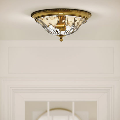 Cambridge Light Flush in Burnished Brass