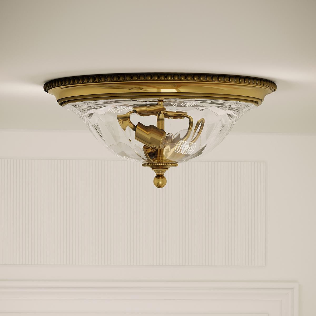 Cambridge Light Flush in Burnished Brass