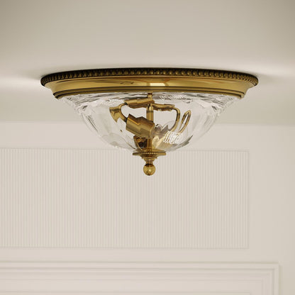 Cambridge Light Flush in Burnished Brass