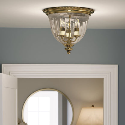 Cambridge Light Flush in Burnished Brass