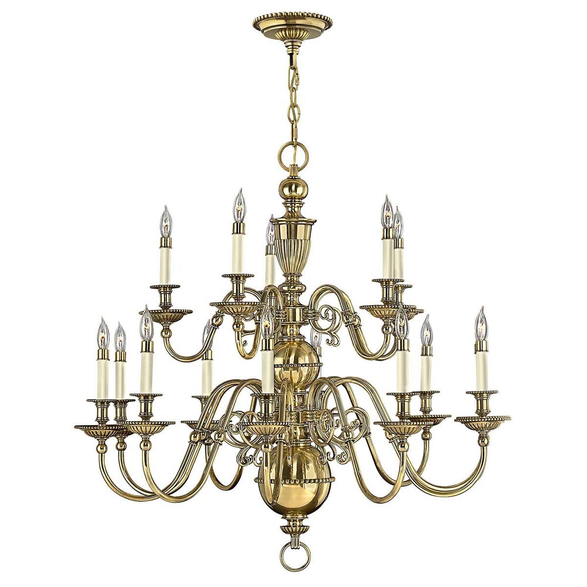 Cambridge Light Chandelier in Burnished Brass