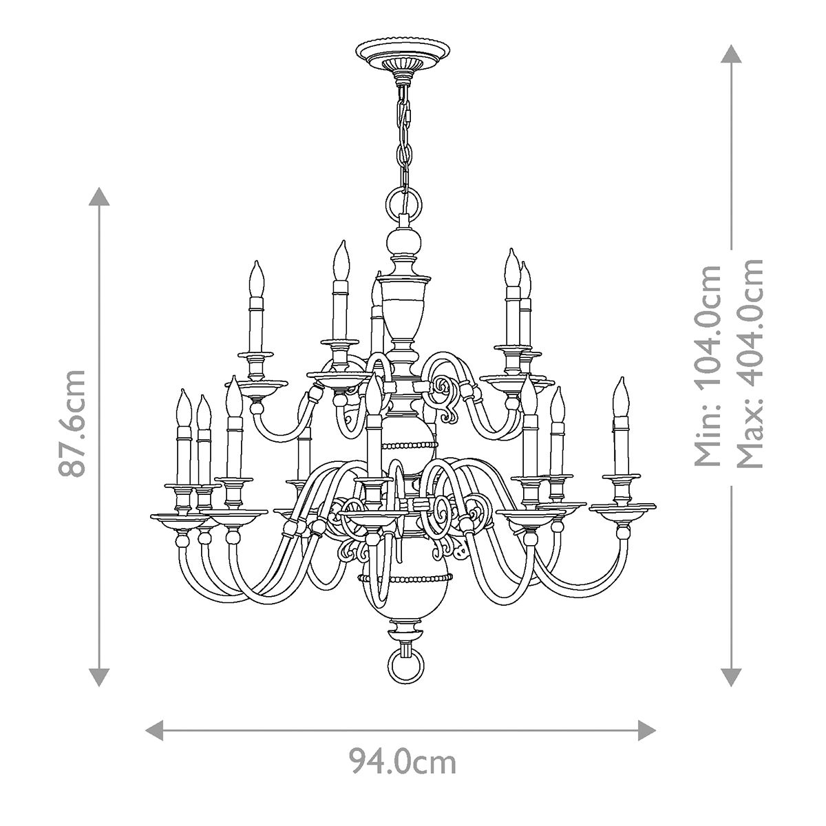 Cambridge Light Chandelier in Burnished Brass