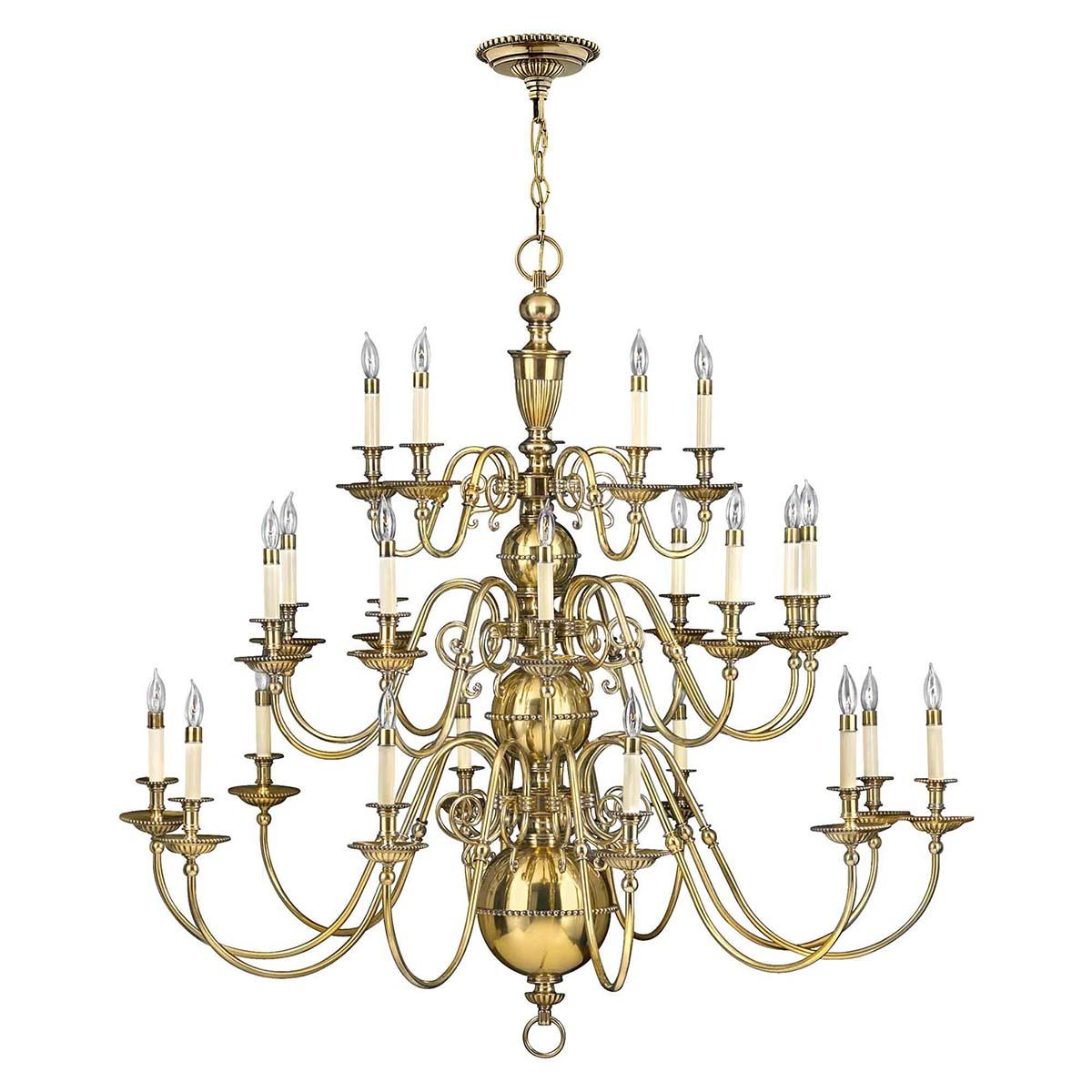 Cambridge Light Chandelier in Burnished Brass