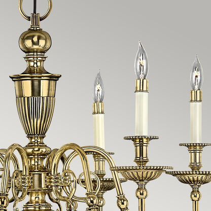 Cambridge In Light Chandelier In Burnished Brass