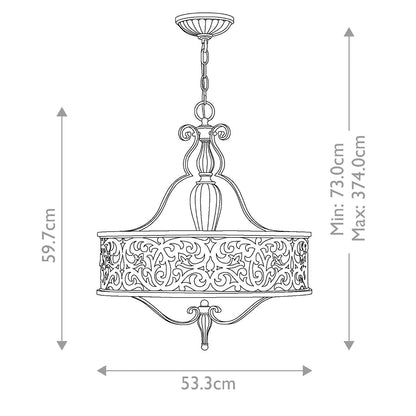 Carabel Light Pendant Chandelier in Brushed Champagne