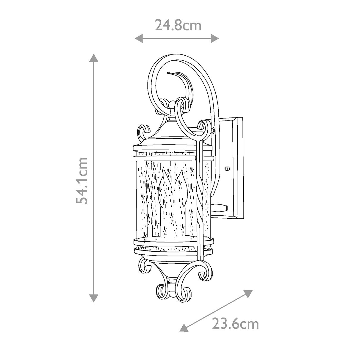 Casa Light Wall Lantern in Olde Black
