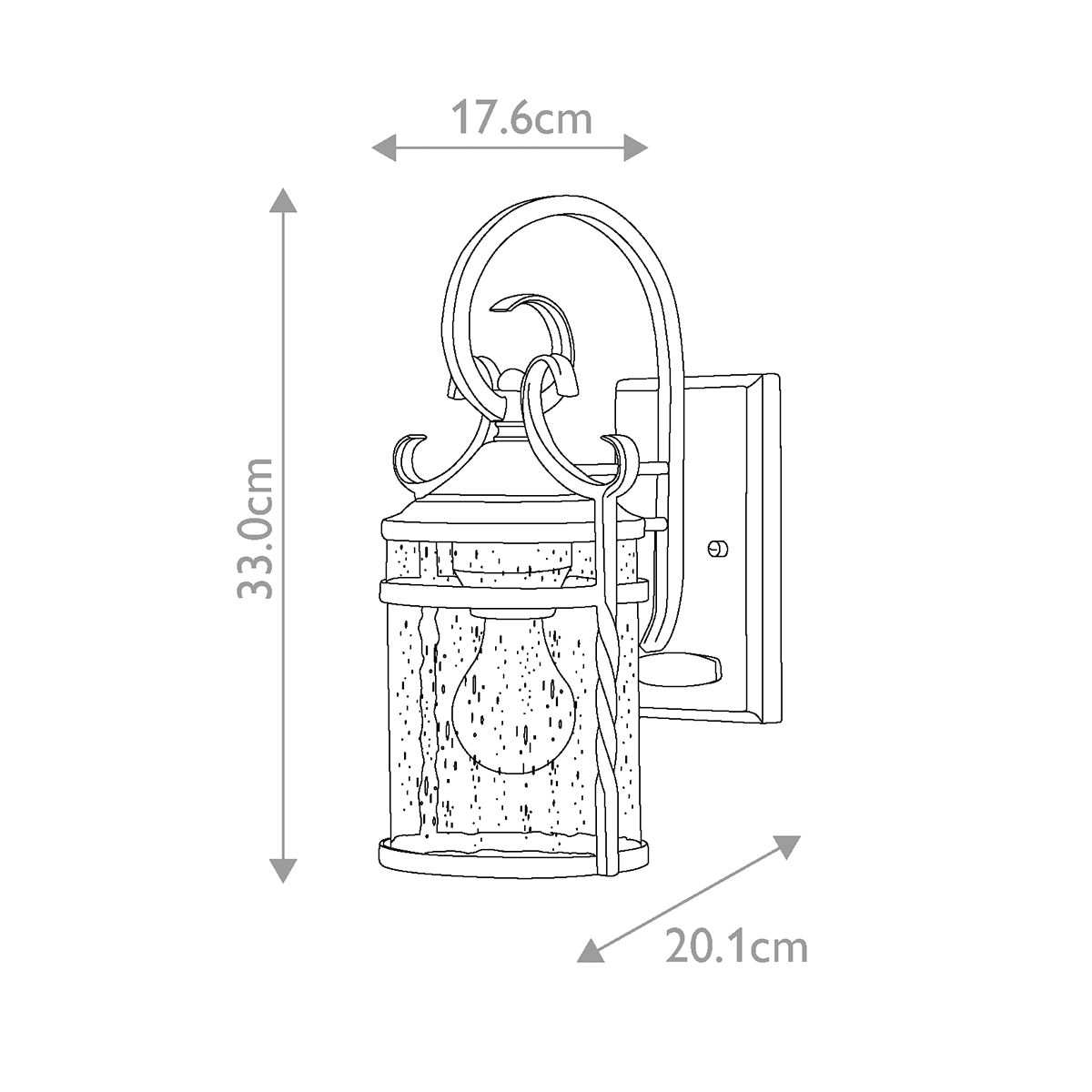 Casa Light Wall Lantern in Olde Black