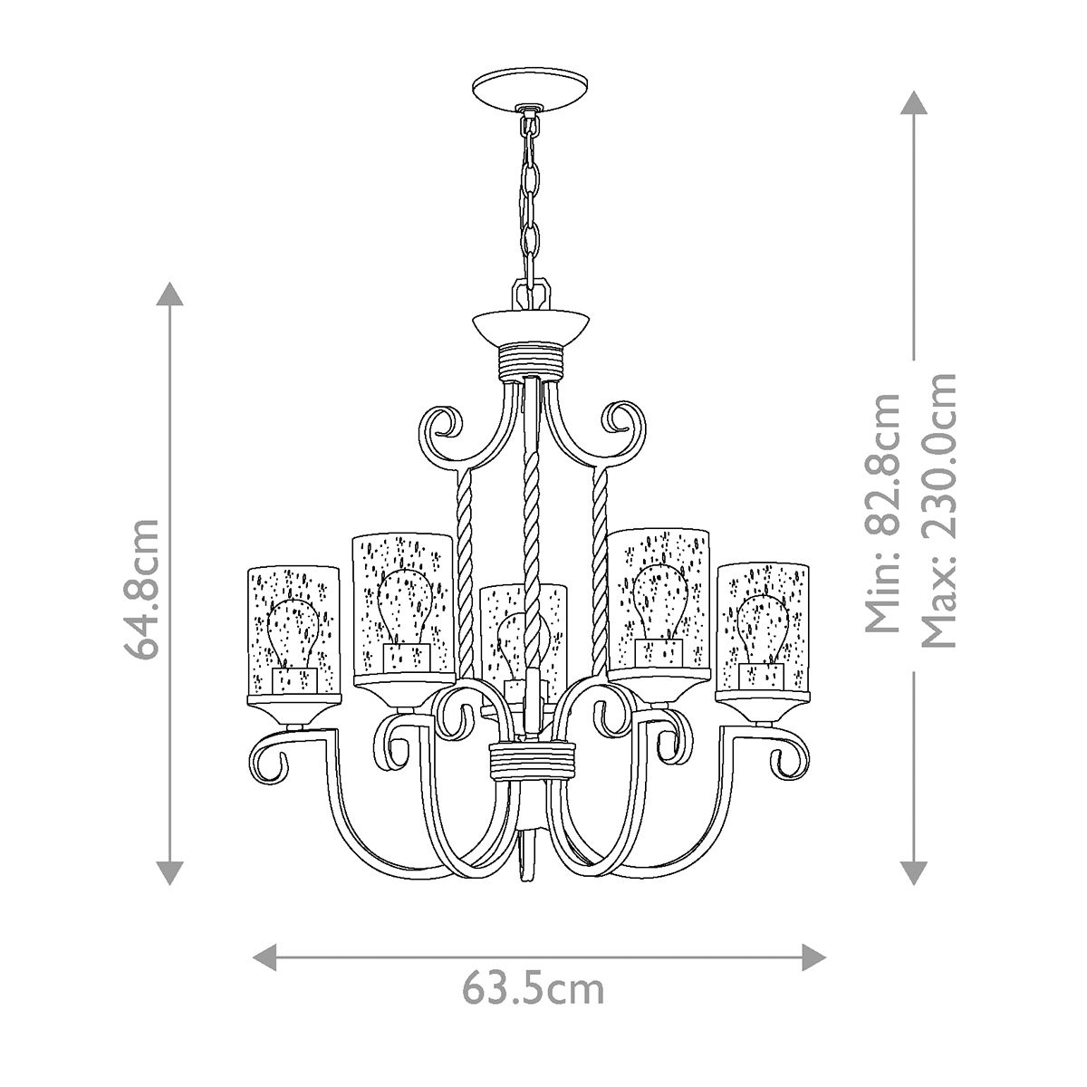 Casa Light Chandelier in Olde Black