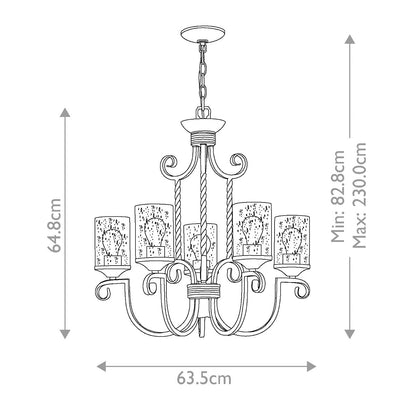 Casa Light Chandelier in Olde Black