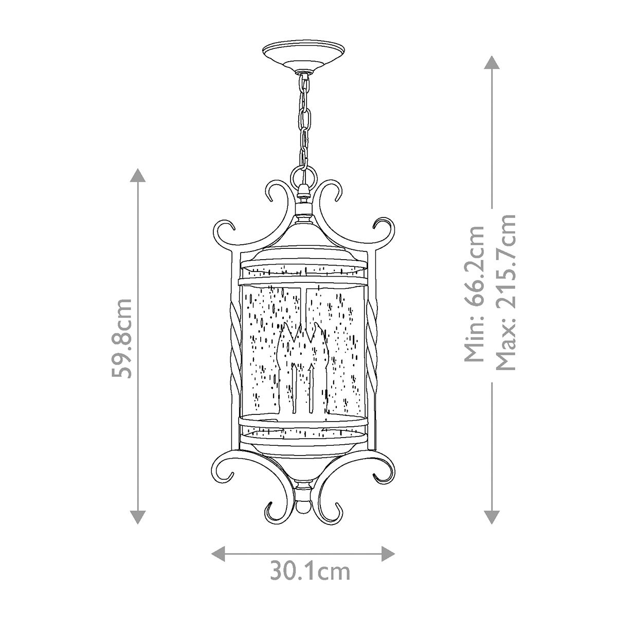 Casa Light Chain Lantern in Olde Black