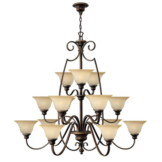 Cello Light Chandelier in Antique Bronze