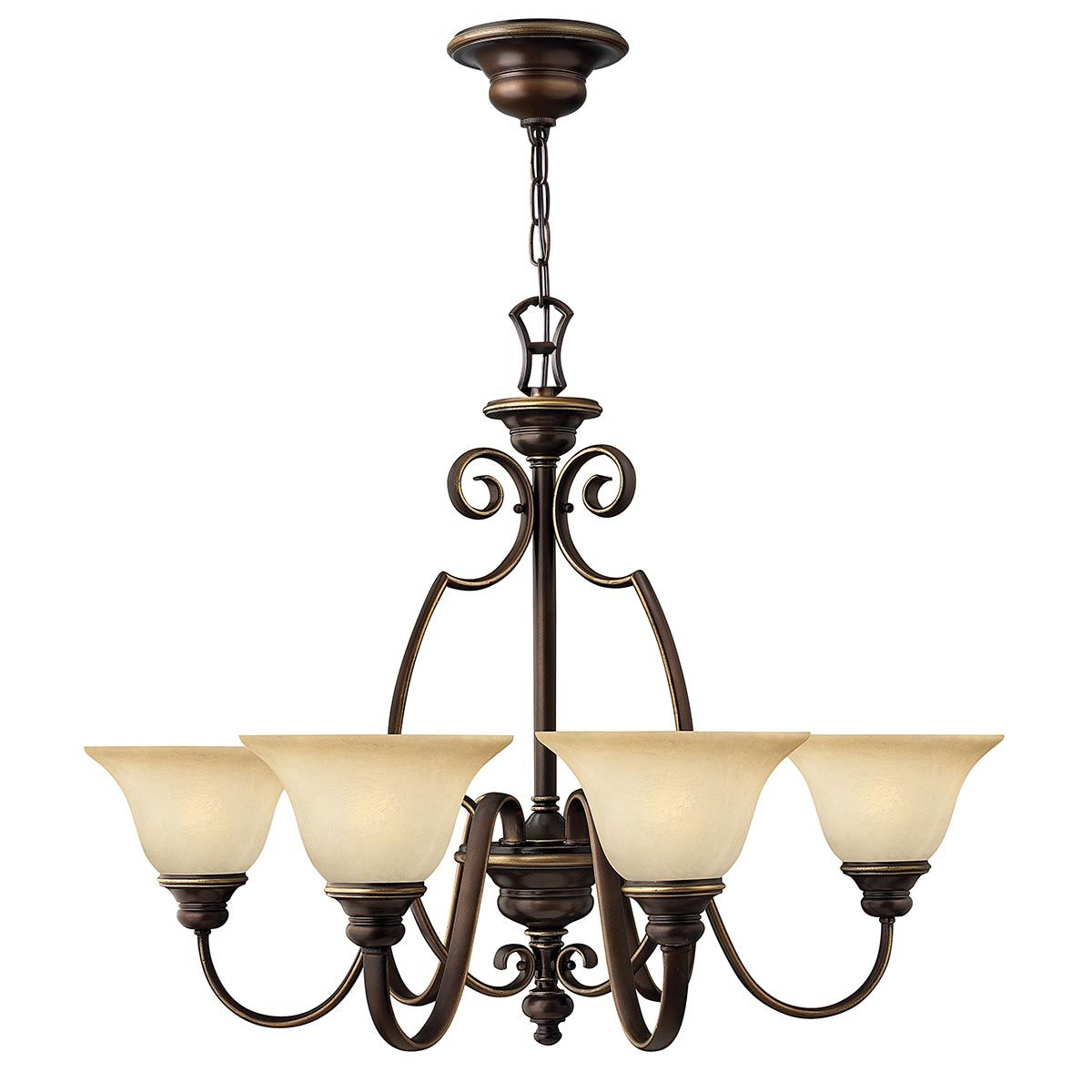 Cello Light Chandelier in Antique Bronze