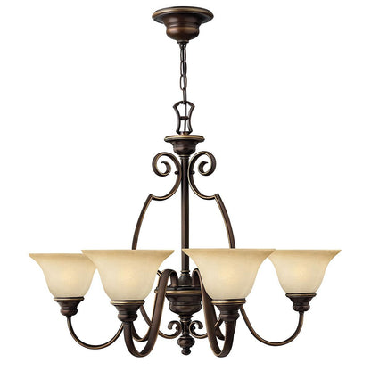 Cello Light Chandelier in Antique Bronze