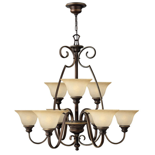 Cello Light Chandelier in Antique Bronze