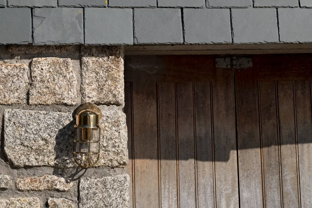 Soho Lighting Kemp IP65 Outdoor & Bathroom Polished Solid Brass Wall Light