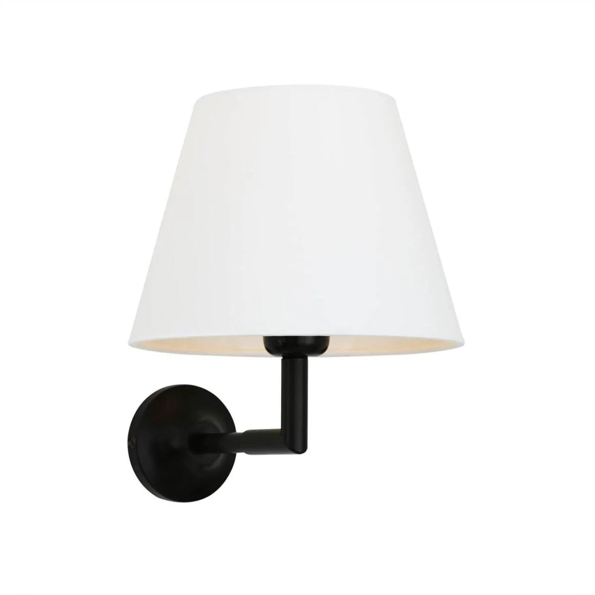Kilkee Modern Brass Wall Light with Fabric Shade 20cm