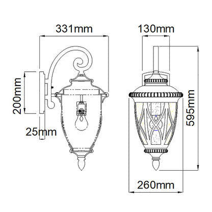 Admirals Cove Light Large Wall Lantern in Textured Black