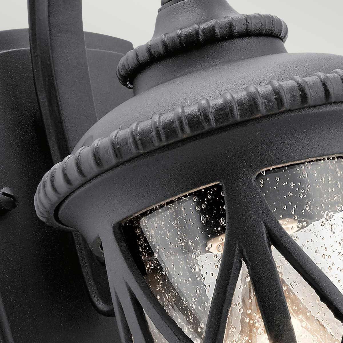 Admirals Cove In Light Small Wall Lantern Textured Black