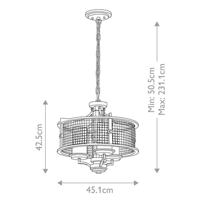 Ahrendale Light Duo Mount Chandelier in Anvil Iron
