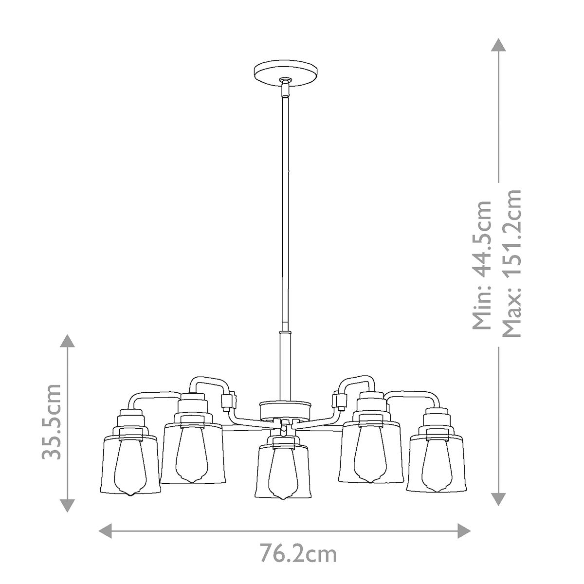 Aivian Light Chandelier in Weathered Brass