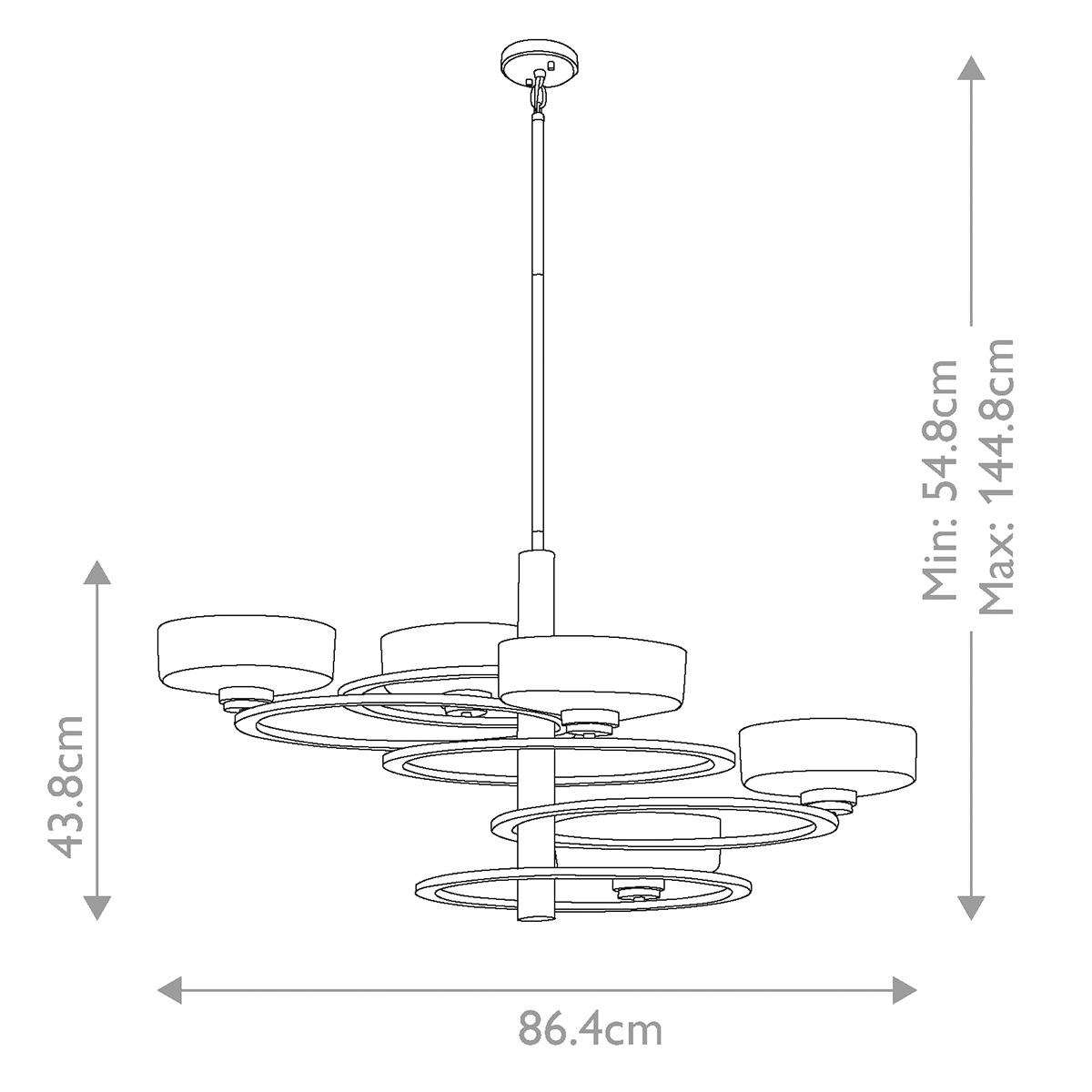 Aleeka Light Chandelier in Classic Pewter