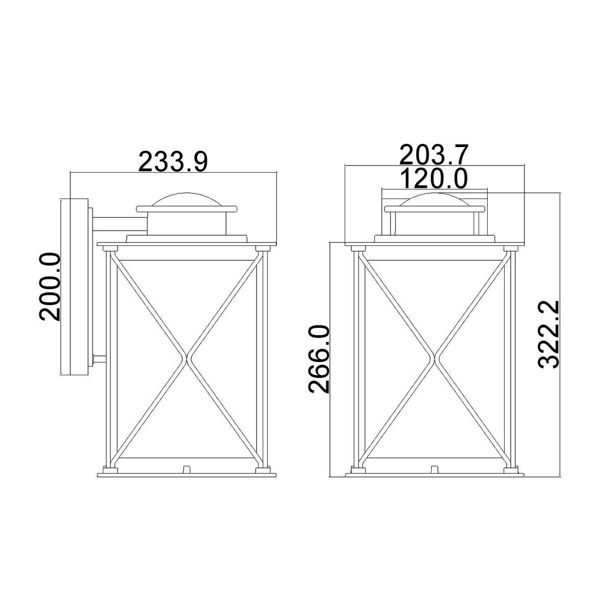 Argyle Light Medium Outdoor Wall Light in Weathered Zinc