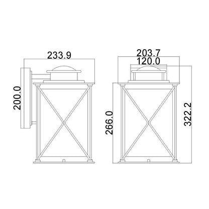 Argyle Light Medium Outdoor Wall Light in Weathered Zinc