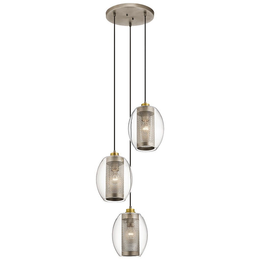 Asher Light Pendant Circle in Antique Pewter