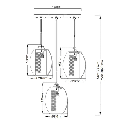 Asher Light Pendant Circle in Antique Pewter
