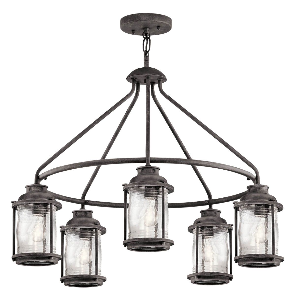 Ashland Bay Light Outdoor Chandelier in Weathered Zinc