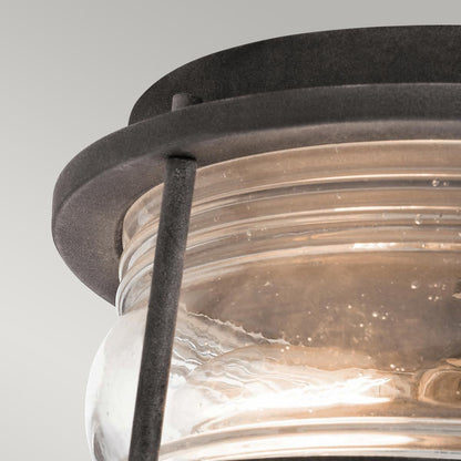 Ashland Bay Light Outdoor Ceiling Flush in Weathered Zinc