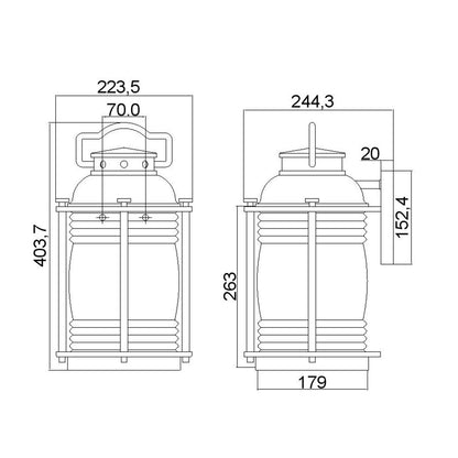 Ashland Bay Light Large Wall Lantern in Weathered Zinc