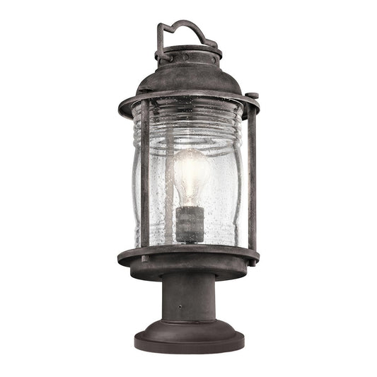 Ashland Bay Light Medium Pedestal Lantern in Weathered Zinc