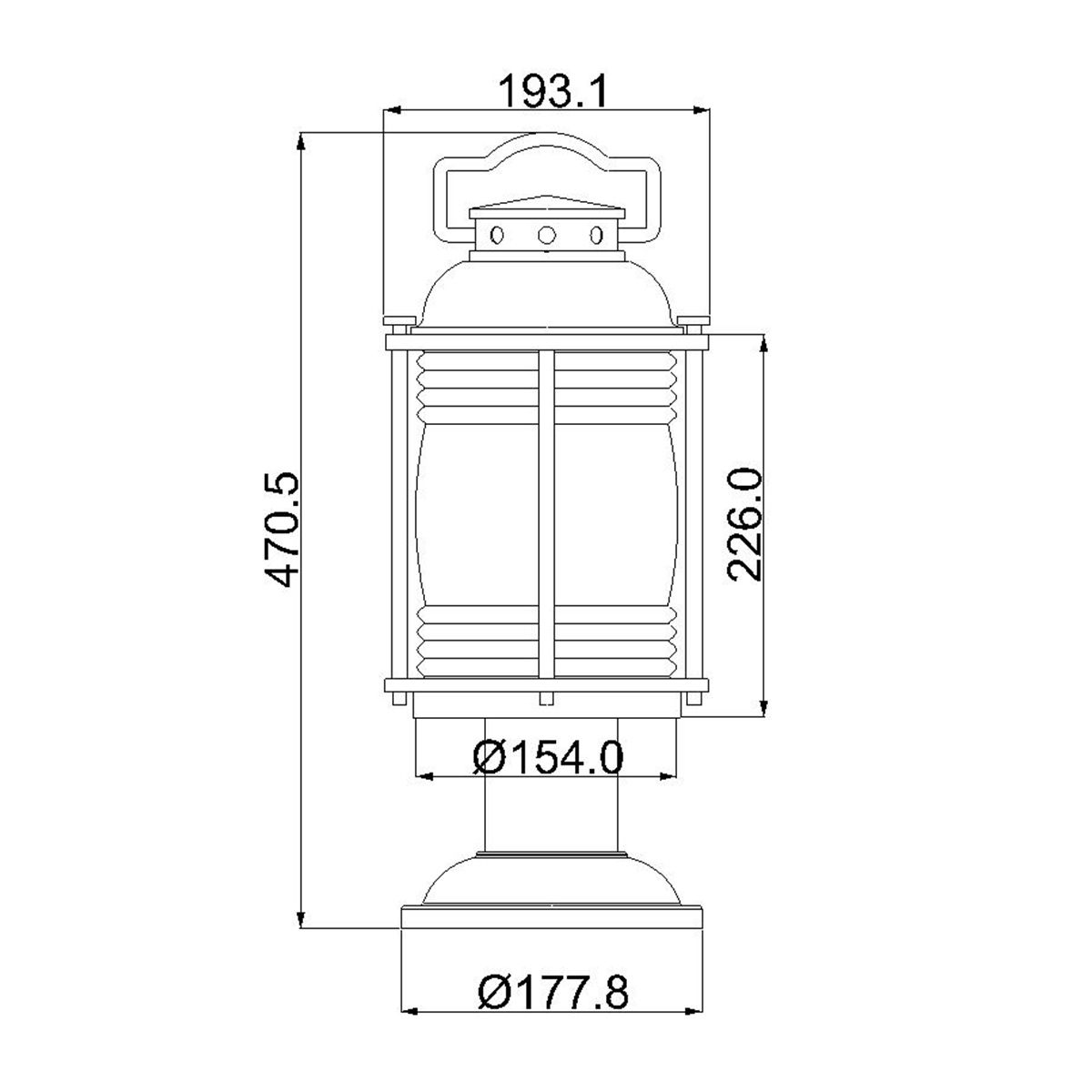 Ashland Bay Light Medium Pedestal Lantern in Weathered Zinc