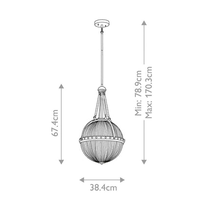 Aster Light Pendant in Natural Brass